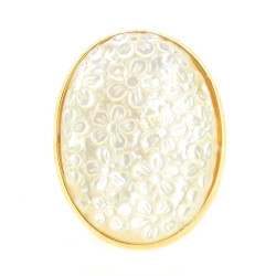 Anel Madrepérola Flores