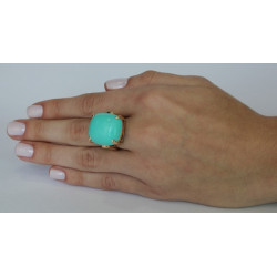 Anel Turquesa Quadrado