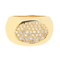 Anel Dourado com Zircônias