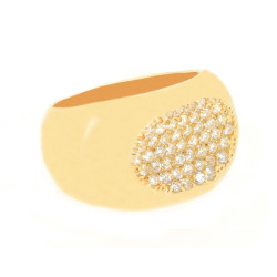 Anel Dourado com Zircônias