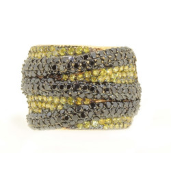 Anel Cruzado Preto e Amarelo
