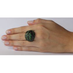 Anel Preto e Verde