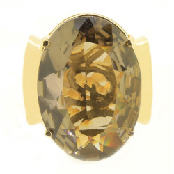 Anel Oval Marrom Fumê