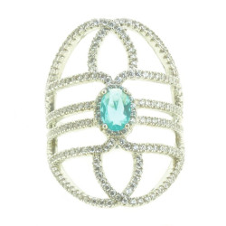 Anel Ródio com Turmalina Verde