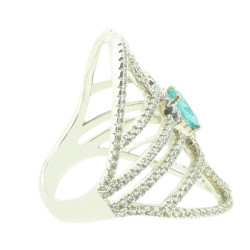 Anel Ródio com Turmalina Verde