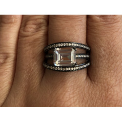 Anel Ródio Negro com Zircônias