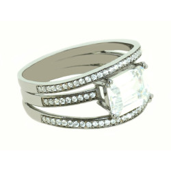 Anel Ródio Negro com Zircônias