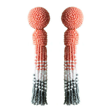 Brinco Coral Branco e Cinza