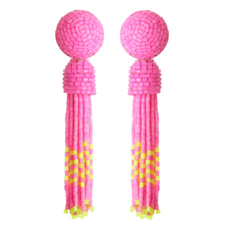 Brinco Franjas Rosa Neon