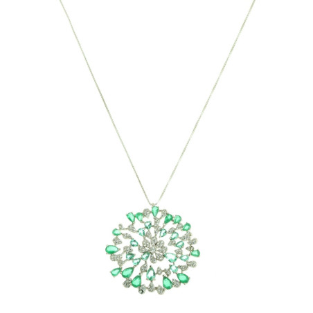 Colar Tons de Verde Ródio