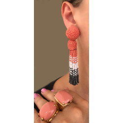 Brinco Coral Branco e Cinza