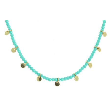 Colar Turquesa com Moedinhas