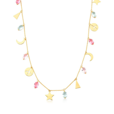 Colar Pingentes e Pedras