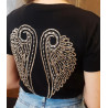 Camiseta Preta Asas Camiseta Preta Asas