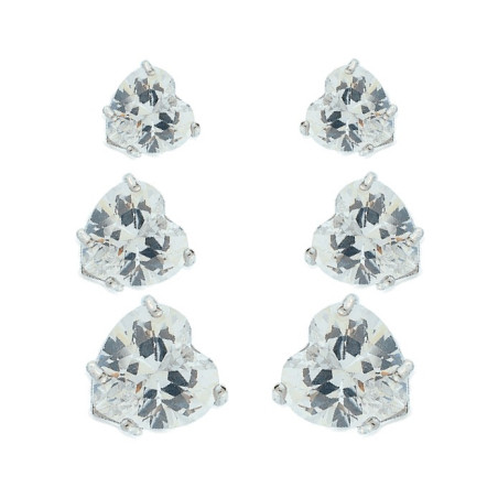 Trio Corações em Prata