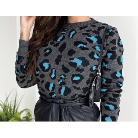 Blusa Tricot Oncinha Azul