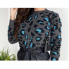 Blusa Tricot Oncinha Azul Blusa Tricot Oncinha Azul
