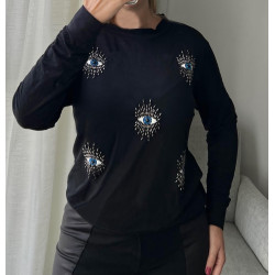 Moletom Preto Olho Grego