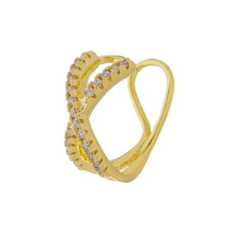 Piercing Zircônias Dourado