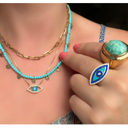 Colar Turquesa com Moedinhas