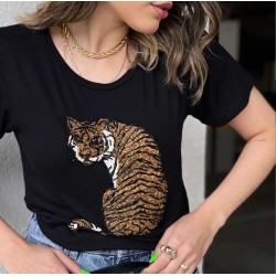 Camiseta Preta Tigre