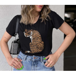 Camiseta Preta Tigre