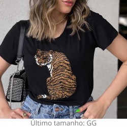Camiseta Preta Tigre