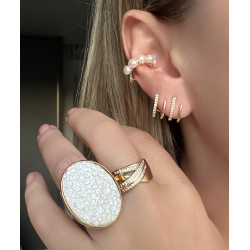 Anel Madrepérola Flores