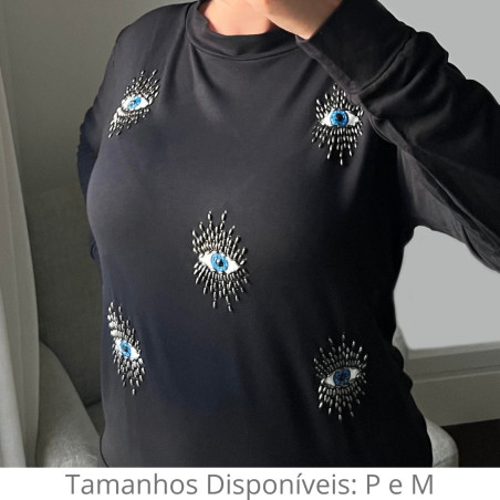 Moletom Preto Olho Grego