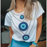 Camiseta Colares de Olho Grego Camiseta Colares de Olho Grego
