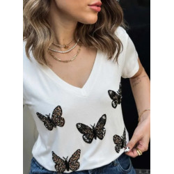 Camiseta Branca Borboletas