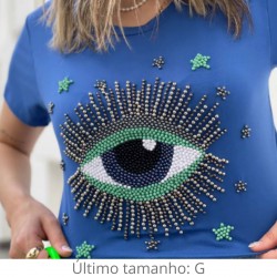 Camiseta Azul Olho Grego