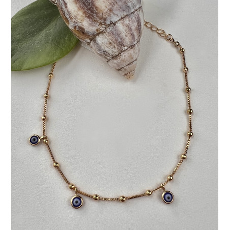 Tornozeleira Dourada Olho Grego