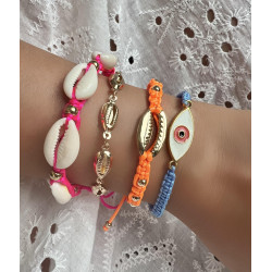 Pulseira Laranja e Azul Olho Grego