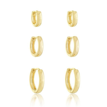 Trio de Argolas Douradas