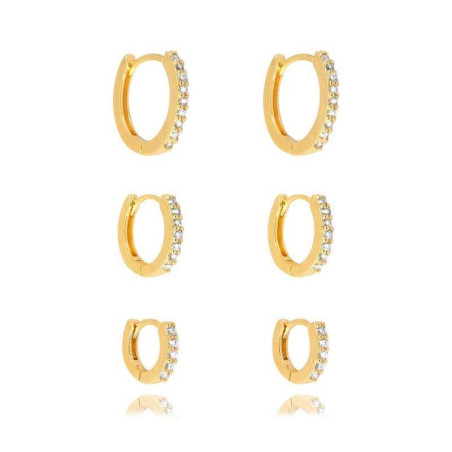 Trio de Argolas Zircônias