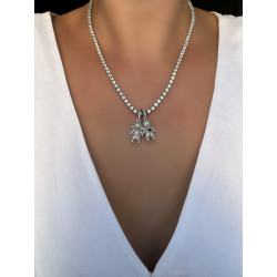 Pingente Menina Coração Rosa