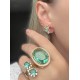 Brinco Ear Cuff Verde Rosa