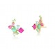 Brinco Ear Cuff Verde Rosa