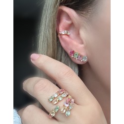 Brinco Ear Cuff Colorido