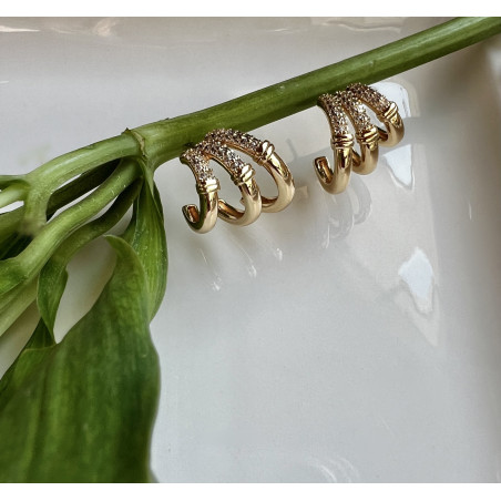 Argola Tripla Dourada