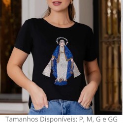 Camiseta Preta Nossa Senhora das Graças