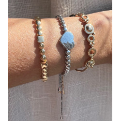 Pulseira Regulável Círculos Dourados