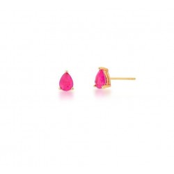 Brinco Gota Rosa Médio