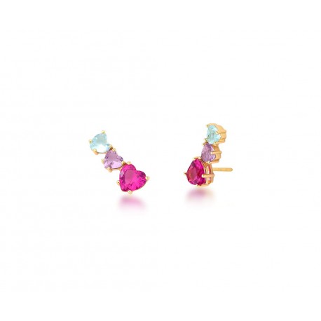 Brinco Ear Cuff Corações