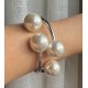 Pulseira Prateada Pérolas