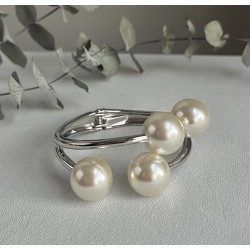 Pulseira Prateada Pérolas