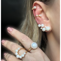 Brinco Ear Cuff Pérolas