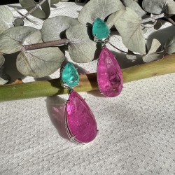 Brinco Verde e Rosa