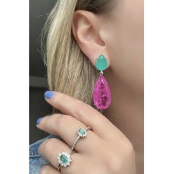 Brinco Verde e Rosa